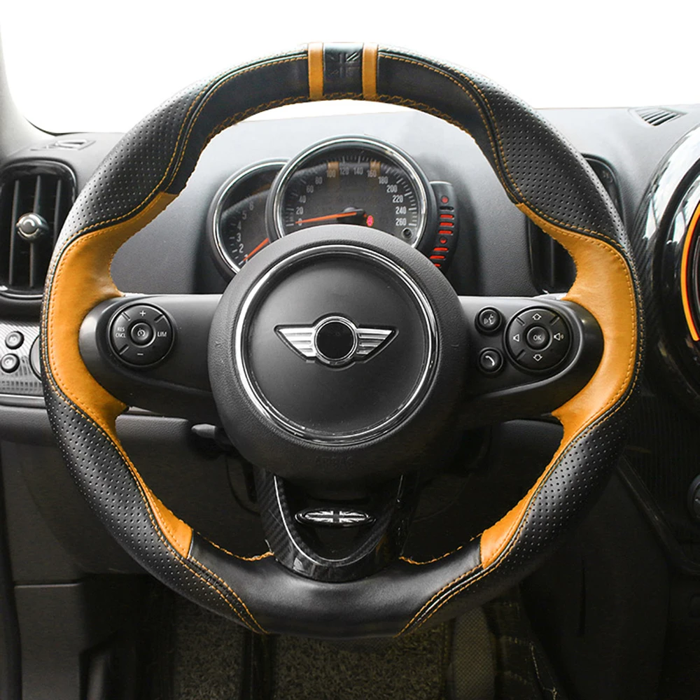 Автомобильный чехол на руль из искусственной кожи для Mini Cooper JCW S F54 F55 F56 F60, аксессуары для автомобиля