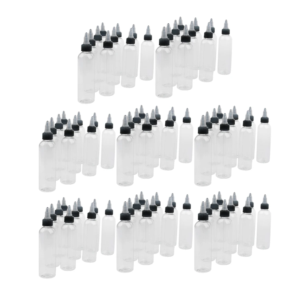 80x 120ML Plastic Squeeze Bottles With Twist Cap Tip Applicator/Glue Bottle