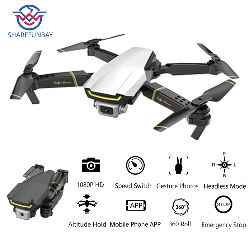 $43.98 Global Drone GW89 Quadrocopter with Camera HD 1080P Helicopter RTF Folding RC Drone X Pro WIFI FPV