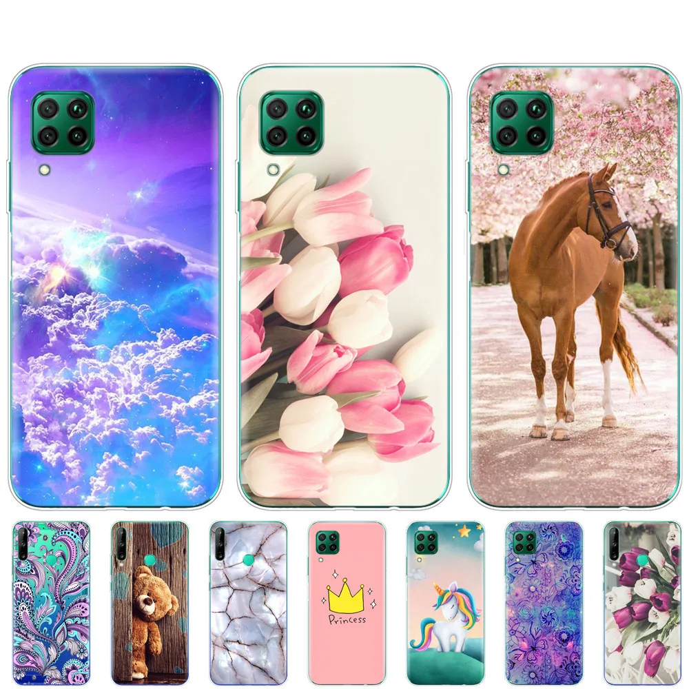 Чехол для Huawei P40 Lite мягкий силиконовый чехол из ТПУ телефона E P40Lite бампер