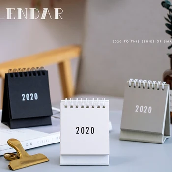 

2020 Delicate Simple Desk Calendar Refreshing Mini Desktop Note Coil Calendar Book School Office Supplies