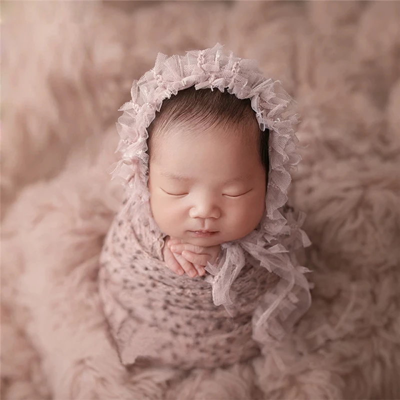 40*150 CM Baby Photography Wraps Blanket Soft Infant Photo Props Knitted Swaddling Elastic Scarf With Pompon Pictuers Clothes