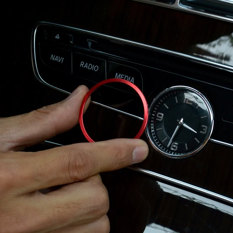 

Car Center Console Clock Watch Decorative Circle Decoration Sticker Trim For Mercedes Benz C E Class W205 W213 2015-2018