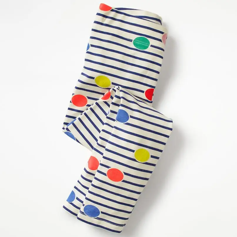 striped Little maven/брюки для маленьких девочек; детские трикотажные хлопковые Стрейчевые штаны в полоску с буквенным принтом и животными для маленьких девочек; 11031 - Цвет: striped