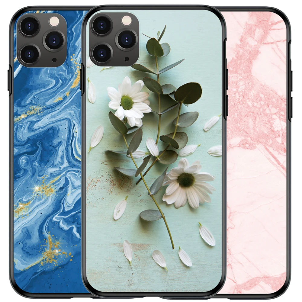 

Case for iPhone 11 Pro Max XR XS Max 8 7 6S Plus X SE 5 5S Gogh Paint Black Bumper Cover Shell TPU PC Floral Original