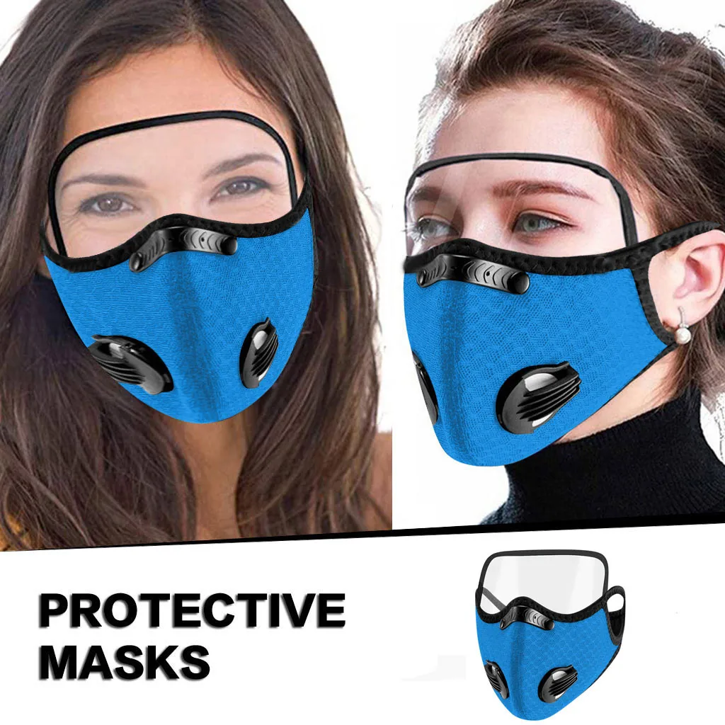 2 Maks+8 Filters Reusable Face Mask Fashion With Eyeshield Mask For Face Camping Masks For Germ Protection Flag masques lavables