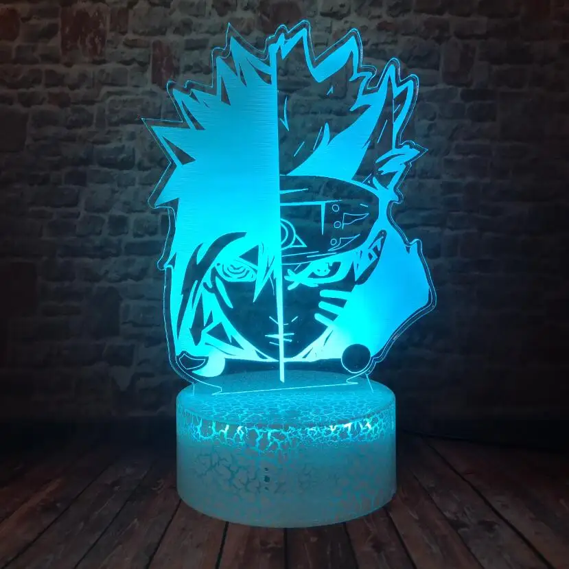 Японский комикс Наруто Легенда Ootutuki Momoshiki Sharingan включает в себя Рисунок яркий 7 цветов Изменить Светодиодный Ночник светильник для мальчиков рождественские подарки - Испускаемый цвет: Naruto 9