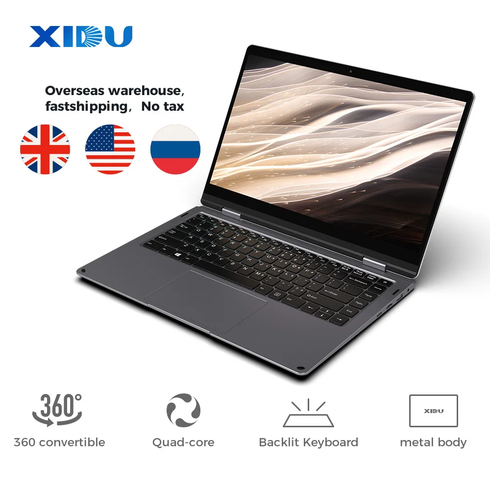 XIDU ноутбук PhilBook Max 14,1 ''планшет сенсорный экран ноутбук окно 10 планшет с подсветкой Клавиатура компьютер 6 ГБ ПК ноутбук