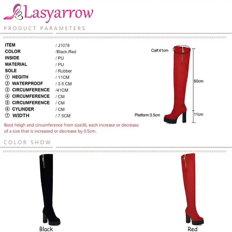 Lasyarrow/сапоги на платформе и высоком каблуке в стиле панк; новые женские ботфорты; Модные женские ботфорты на платформе; большие размеры 48