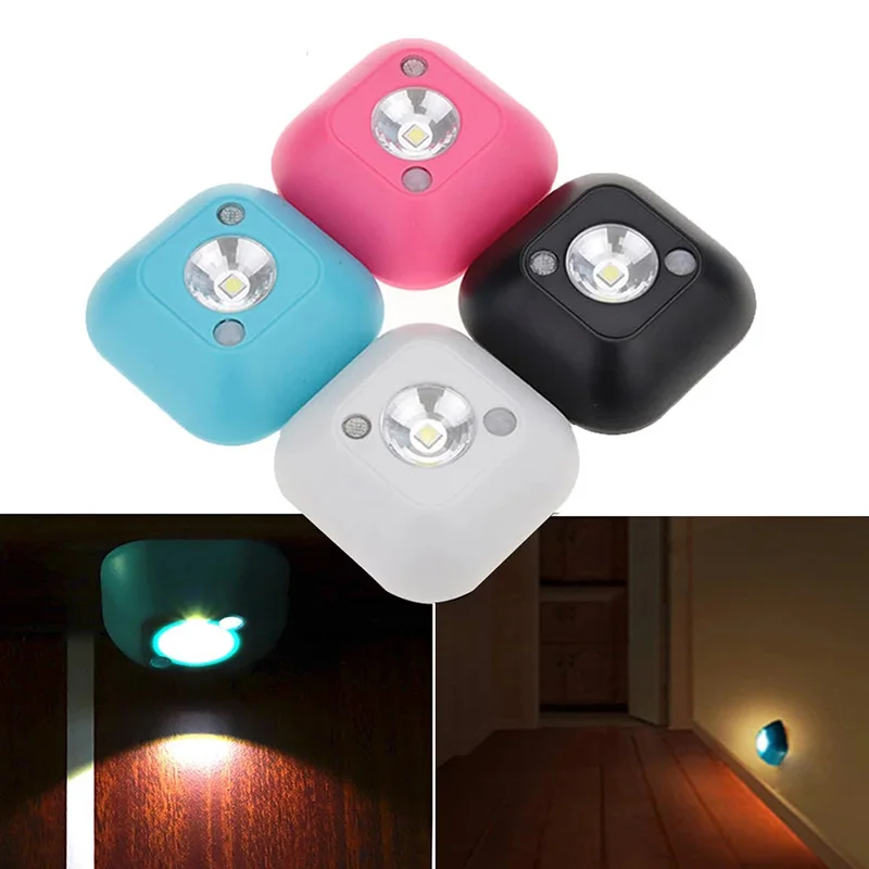 Wireless LED Night Light Motion Sensor Wall Lamp Battery Powered Magnet Closet Lamp For Bedroom Bedside Cabinet Stairs Lighting