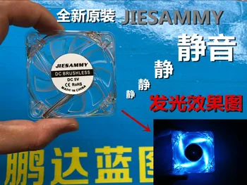 

New stock mute 6015 6CM cm 60*60*15MM 5V transparent LED lighting cooling fan