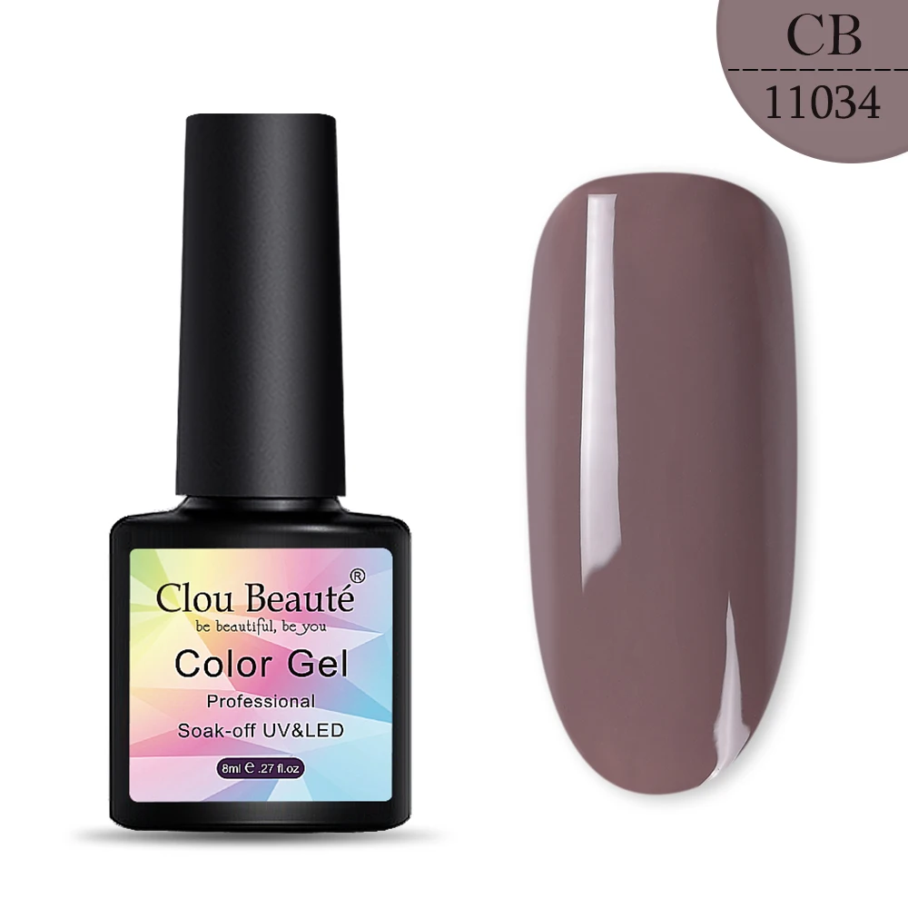 Clou Beaute Набор лаков для ногтей 8 мл цветная гелевая краска для ногтей гель-лаки лак для ногтей полуперманентный Vernis Hybrid - Цвет: 11034
