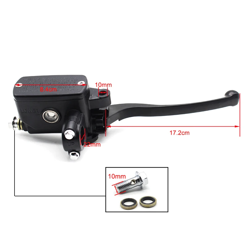 Motorcycle Front Brake Master Cylinder Motorbike Hydraulic Brake Pump Lever Clutch Black  22MM for Yamaha Suzuki Honda
