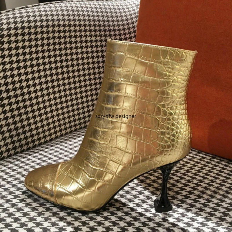 womens gold ankle boots