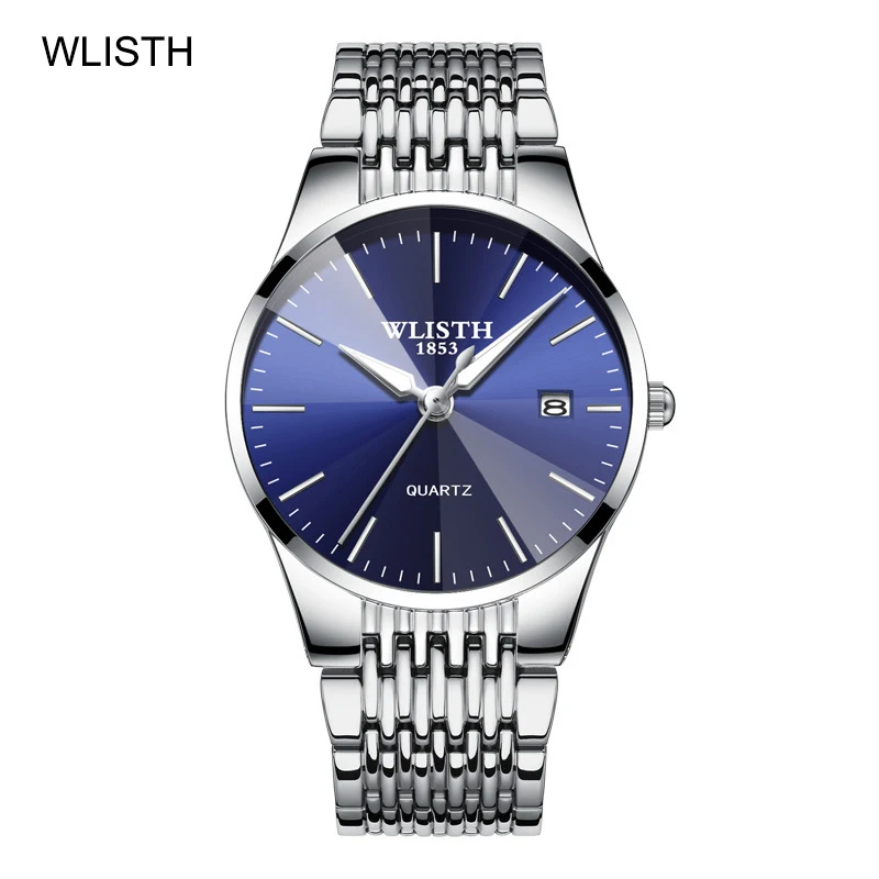 Лучший бренд, роскошные WLISTH часы для пары, модные часы для влюбленных из нержавеющей стали, кварцевые наручные часы для женщин и мужчин, аналоговые наручные часы