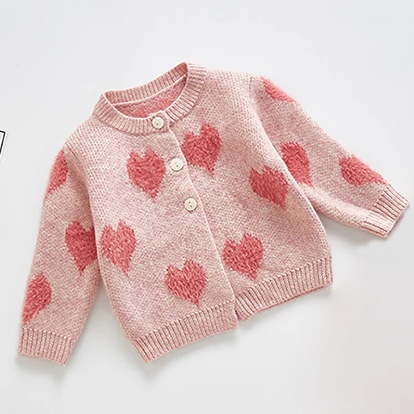 Cardigan Рождественская Одежда для маленьких девочек; вязаная одежда для новорожденных; осенне-зимний хлопковый шерстяной комбинезон для маленьких девочек; кардиган; комбинезон для малышей - Цвет: Cardigan