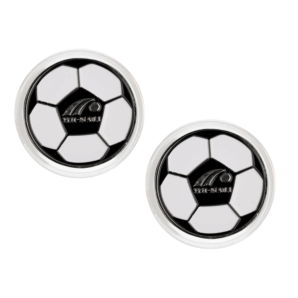 2 Piece Football Soccer Referee Flip Coin Judge Toss Coin Pick Side Finder With Plastic Carry Case