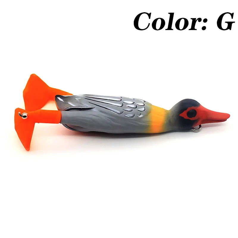 1Pcs Double Propeller Flipper Duck Fishing Lures Ducking Frog Soft Bait 9.5cm 11.2g 3D Eyes Artificial Swimbait Day Bass Tackle