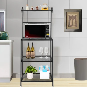 

Kitchen Shelf 4-Tier Wire Mesh Laminate Kitchen Bathroom Shelf Storage Organizer Rack Metal Standing Shelf Exquisitely Carved
