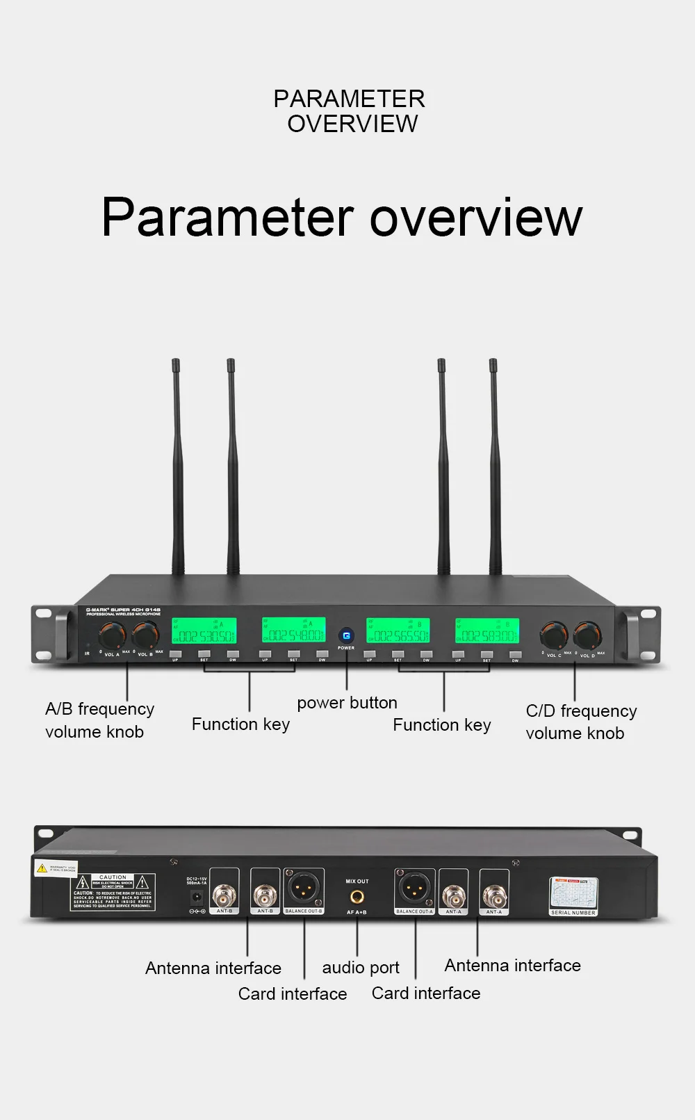 G-MARK G14S Беспроводная микрофонная система 4-канальный UHF 4 ручные микрофоны полностью Металлическая сборка частота выбираемая 150 м