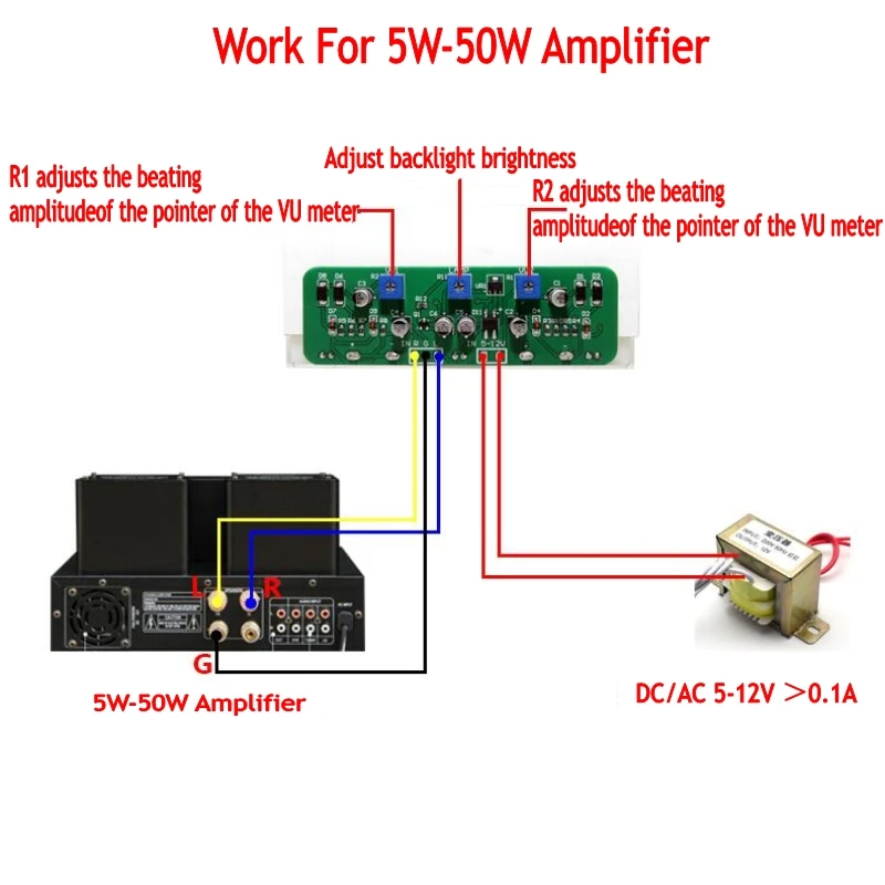 Scheda Driver Per VU Meter Stereo - Misuratore Di Livello Audio Con Retroilluminazione Regolabile, 12-18V - Foto 9