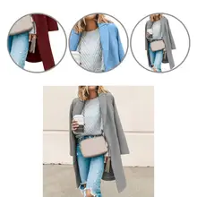 

Popular Woolen Cardigan Thick Wear Resistant Lady Pure Color Long Woolen Cardigan Woolen Suit Coat Woolen Jacket Coat