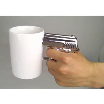 

1Pc Novelty Pistol Ceramic Cup Coffee Tea Cup Home Office Drinkware Unique Gift Personality Milk Cup Breakfast Juice Mug 6ZDZ428