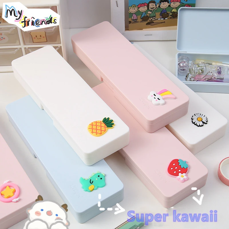 Yisuremiaキャンディーカラー漫画かわいいペンケースプラスチック製ペンボックス少年少女キッズギフトスクールsupplie文房具 ペンケース Aliexpress
