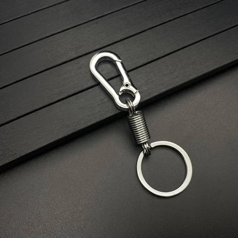 Keychain Climbing Hook Black Clasp Car Keychain Simple Strong Carabiner Shape Keychain Accessories Metal Vintage Key Chai