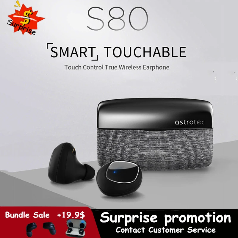 Беспроводная гарнитура Astrotec S80 Bluetooth 5 0 Tws Twins водонепроницаемая Спортивная