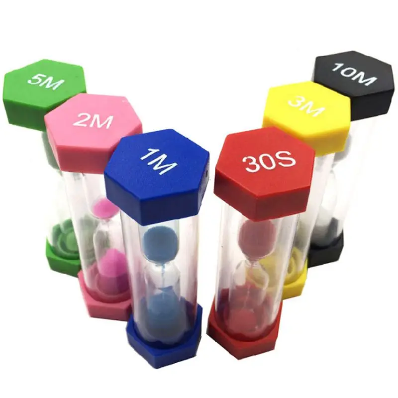 

Hourglass Timer Set 6 Colors 1/3/5/10/15/mins 30Seconds Sandglass Clock for Home