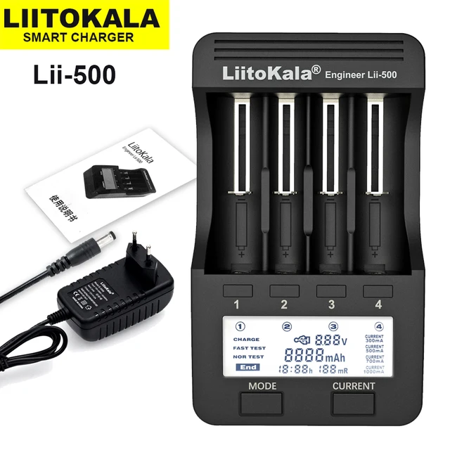 Liitokala Lii-500 Lii-402 Lii-202 Lii-100 3.7V 1.2V Multifunction 18650 26650 21700 17355 18350 14500 AA AAA  Battery Charger 1