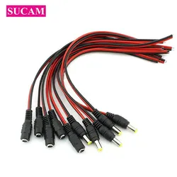 Câble d'alimentation en queue de cochon 12V DC, 20 pièces, connecteur mâle femelle, prise Jack, adaptateur de câble d'alimentation pour led, caméra de sécurité CCTV 