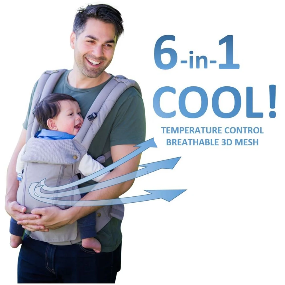 6-in-1 Baby Carrier - Ergonomic, Convertible, face-in and face-Out, Front and Back Carry for Newborns and Older Babies 8-32 lbs