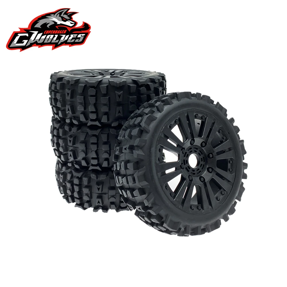 4 шт. GWOLVES 1/8 RC багги весы грузовик внедорожные шины баннер пустынные клеевые