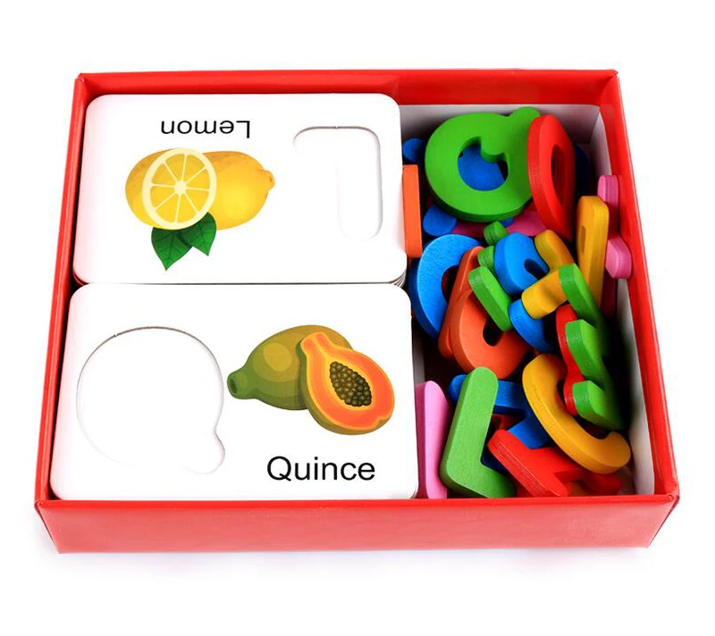 Деревянные Раннее Обучение для детей алфавит ABC буквы карты детские игрушки