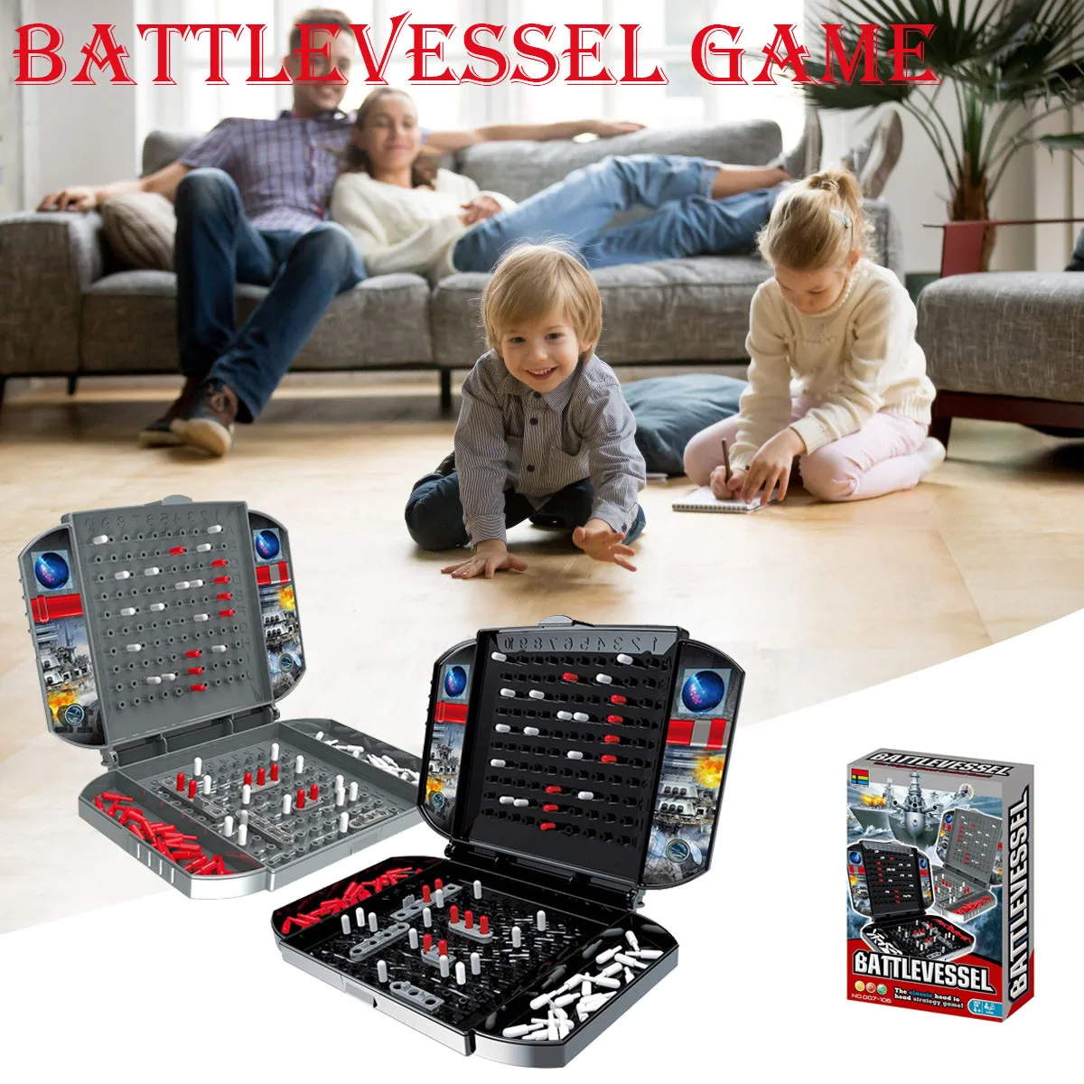 Juego de buque de batalla de mar para chico, juegos de mesa de estrategia tradicional/Battleships divertidos, juguetes educativos interactivos para padres e hijos