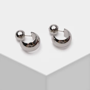 

Amorita boutique Geometric half - round stud earrings