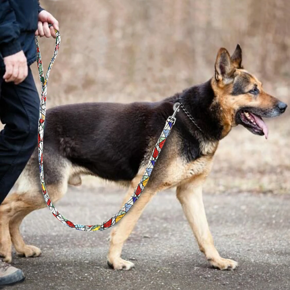 150cm Fashion Dog Leash Lead Nylon Printed Pet Puppy Walking Leash Padded Running Training Leashes Rope For Small Medium Dogs