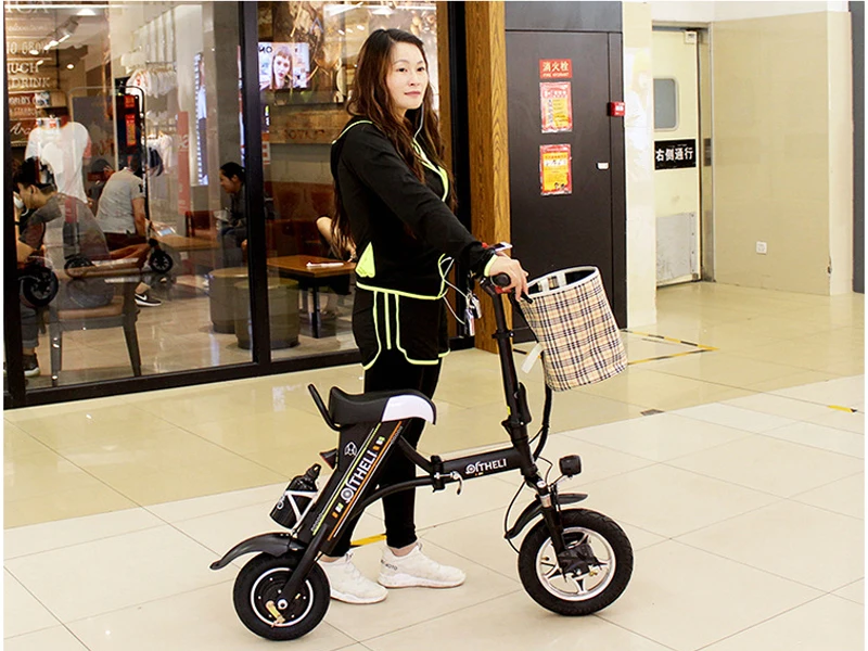 Электрический велосипед 500 Вт два колесных электрических скутеров 12 дюймов 36 в легкий складной мини электрический велосипед для взрослых с сиденьем