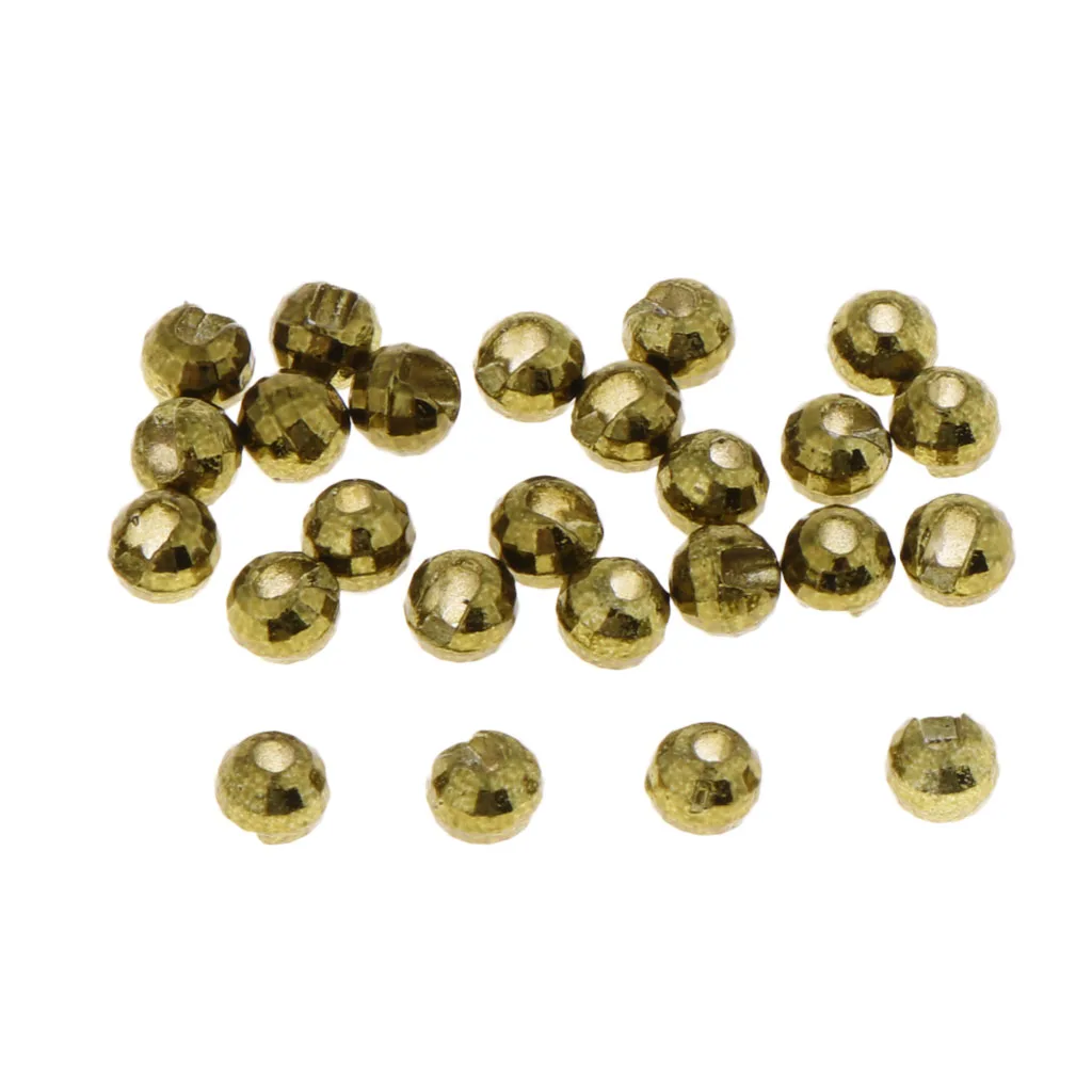 25pcs Tungsten Fly Tying Slotted Diamond Faceted Beads Nymph Head Beads 3mm Fly Tying Materials Fishing Accessories