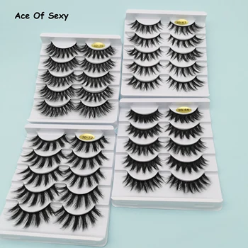 

Multi-style 5 Pairs 3D Soft Mink Hair False Eyelashes Handmade Wispy Fluffy Long Lashes Natural Eye Makeup Tools Faux EyeLashes