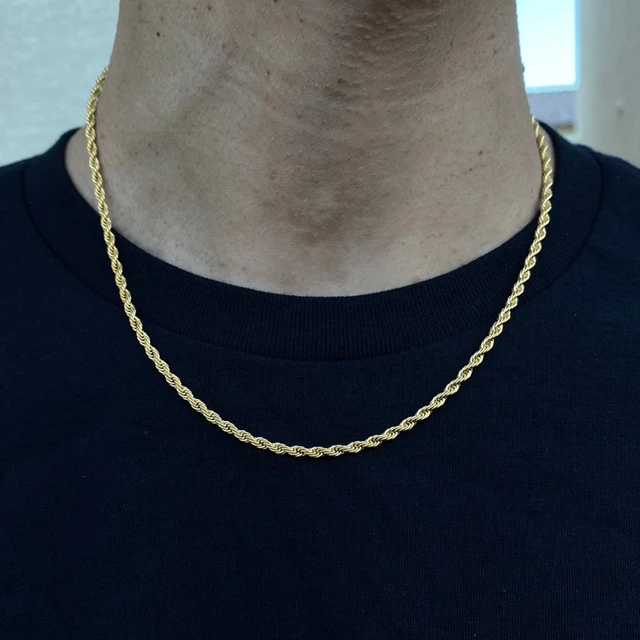 Classic 3mm Rope Chain Necklace Men 