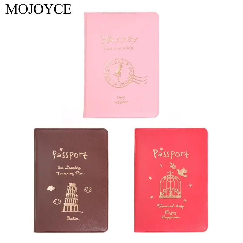

Excellent Quality Simple Travel ID Card Holder Skin PU Leather Passport Cover PU Multifunction Tickets Card Holder Case