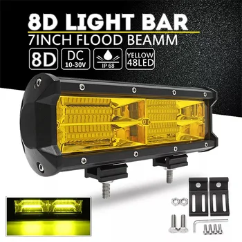 

Shockproof LED Work Light 6000K Point Flooding Lamp Double Row Spotlight