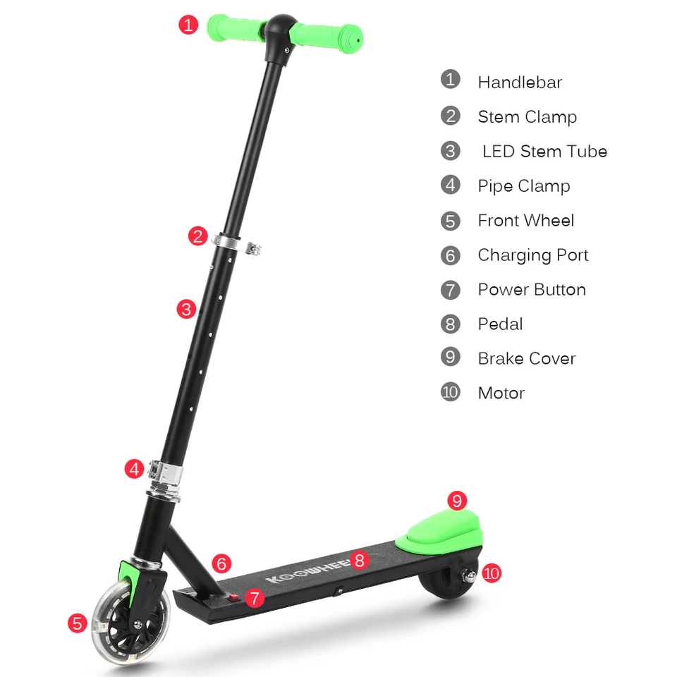 Kids Electric Scooter Height Adjustable Two Wheel Electric Scooter 10km Max Range Foldable Electric Bicycle Scooter Parts Accessories Aliexpress