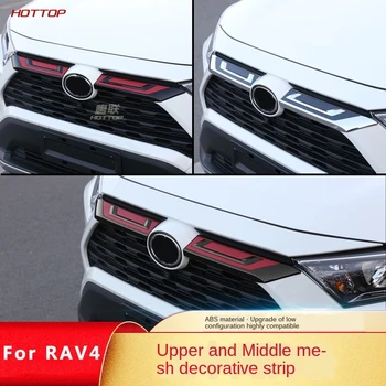 

For Toyota RAV4 2019 2020 ABS Car Front Upper Head Grill Grille Cover Trim 2PCS