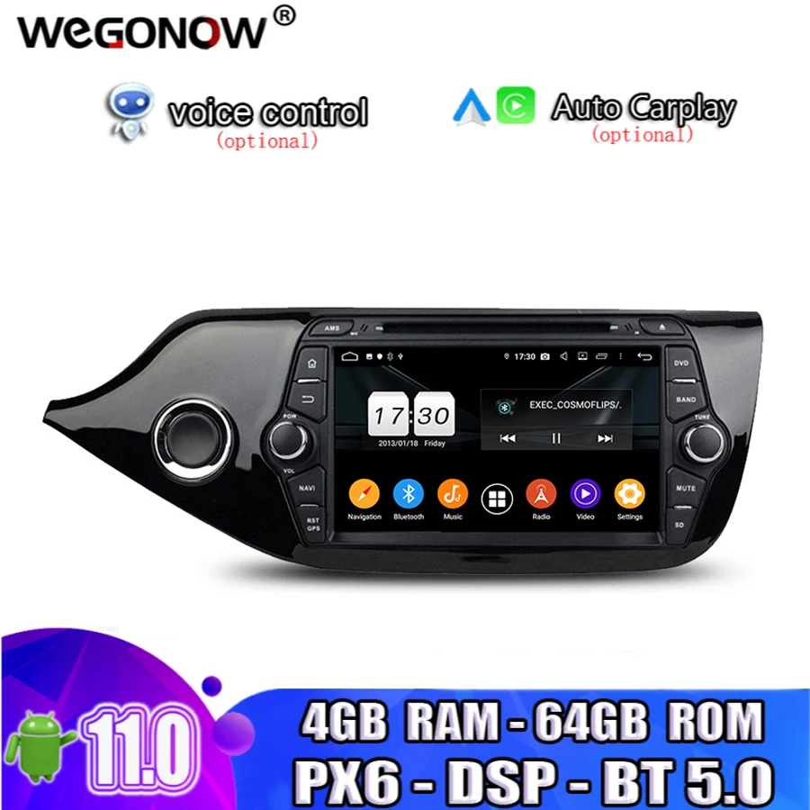 PX6 DSP IPS 8 ядер 64 Гб ПЗУ 4 TDA7851 Android 11 0 для kia CEED 2013 2014 2015 Bluetooth5.0 Wifi GPS карта