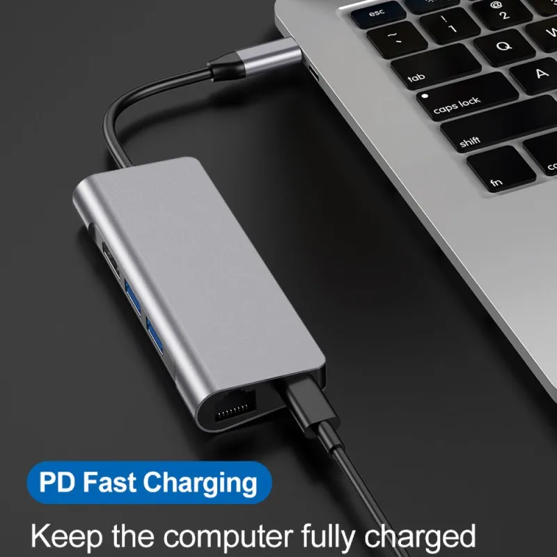 7 в 1 Многофункциональный usb-хаб высокого качества профессиональный 7 в 1 Тип C к HDMI концентратор DP конвертер Интерфейс адаптер Прямая поставка