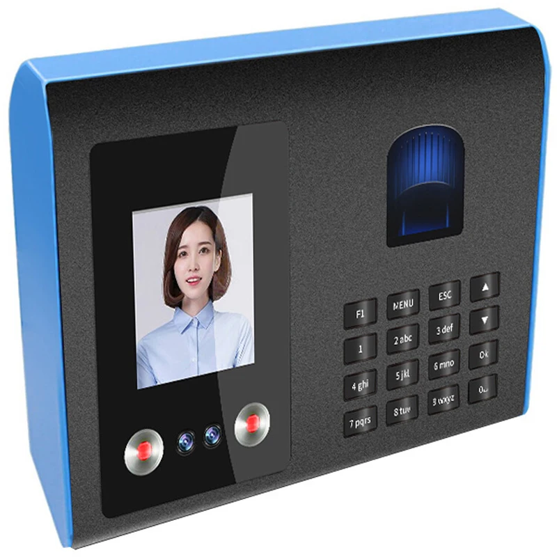 Fingerprint Attendance Machine Office Time Attendance Machine With Password Facial Recognition Device Multi-Languages 1pc